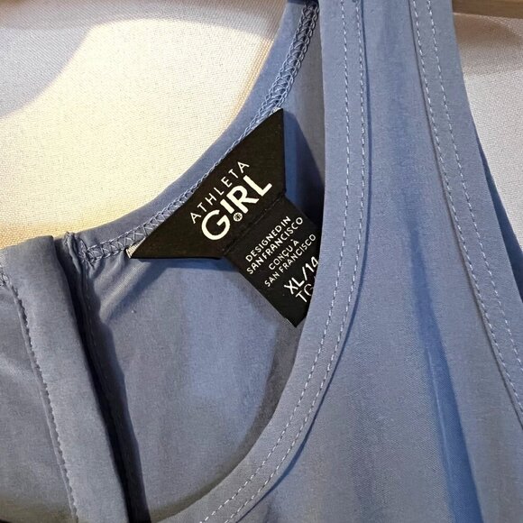 Athleta Girl Blue Active Sleeveless Romper XL 14 Athletic Activewear Casual Play - Picture 5 of 5